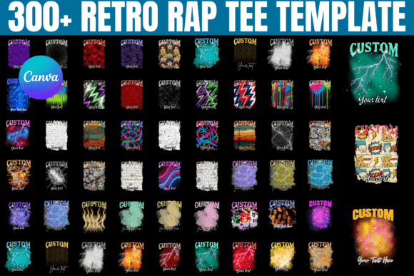 Download Retro 90s Rap Tee Template Bundle - Premium Resources