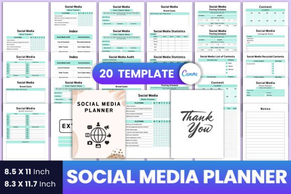 Download Social Media Planner Canva Interior - Social media planner Collection