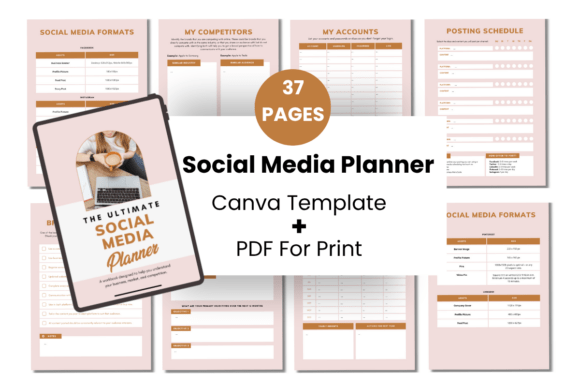 Download Social Media Planner Printable Canva - Social media planner Collection