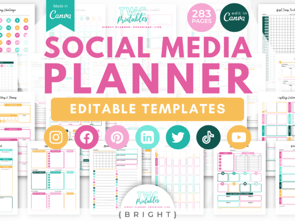 Download Social Media Planner Canva Templates - Social media planner Collection