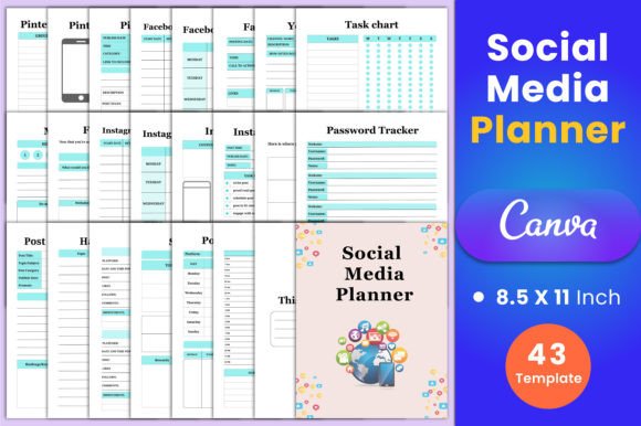 Download Social Media Planner Canva Interior - Social media planner Collection