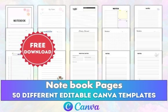Download Editable Canva Note Book Pages KDP - Premium Resources