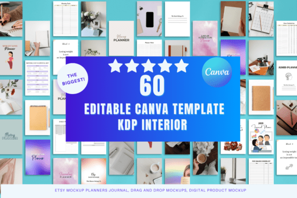 Download About 60 Editable Canva Templates KDP - Editable canva templates Collection