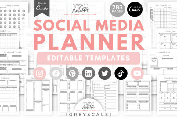 Download Social Media Planner Canva Templates 4 - Social media planner Collection