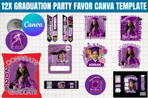 Download 12X Graduation Party Favor Template - Premium Bundle