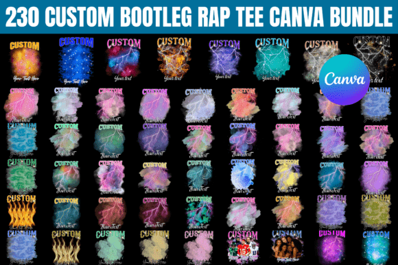 Download 230 Custom Bootleg Rap Tee Canva Bundle - Premium Resources