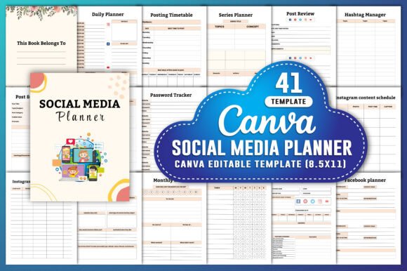 Download Social Media Planner Canva Kdp Interiors - Social media planner Collection